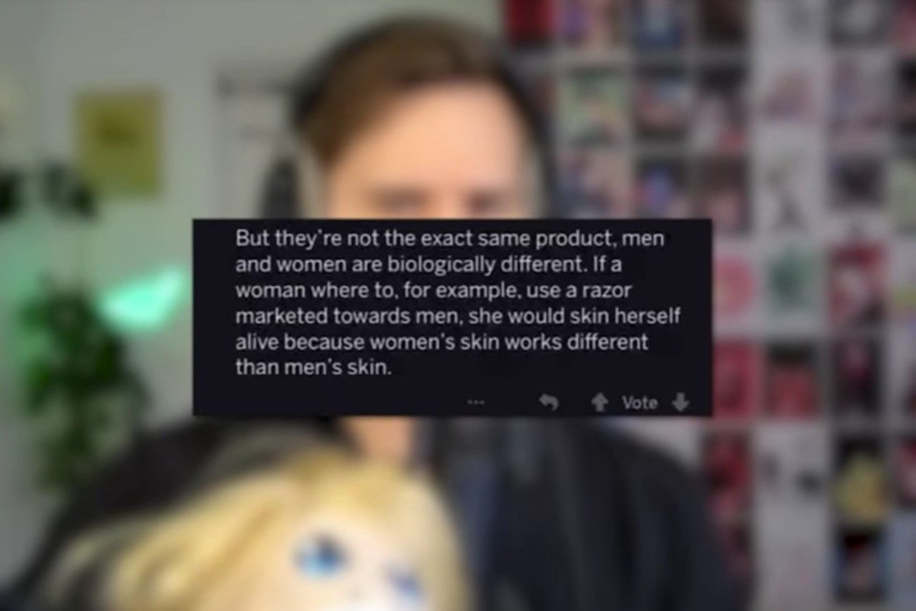 Girls if you want to use a men's razor then do it boldly.jpg