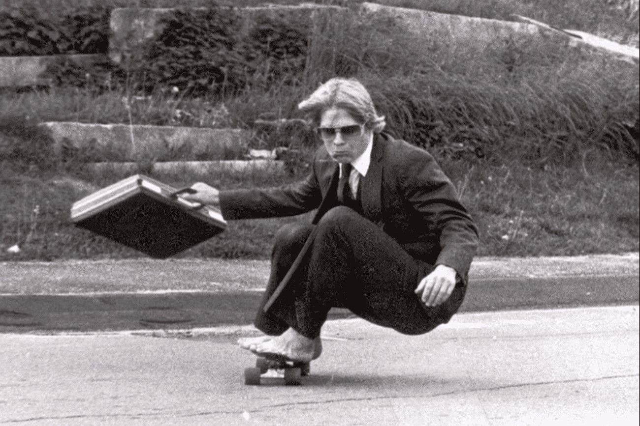 Skateboarding to Work, 1982.jpg